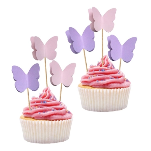 Topper pikery urodzinowe motylki  6szt
